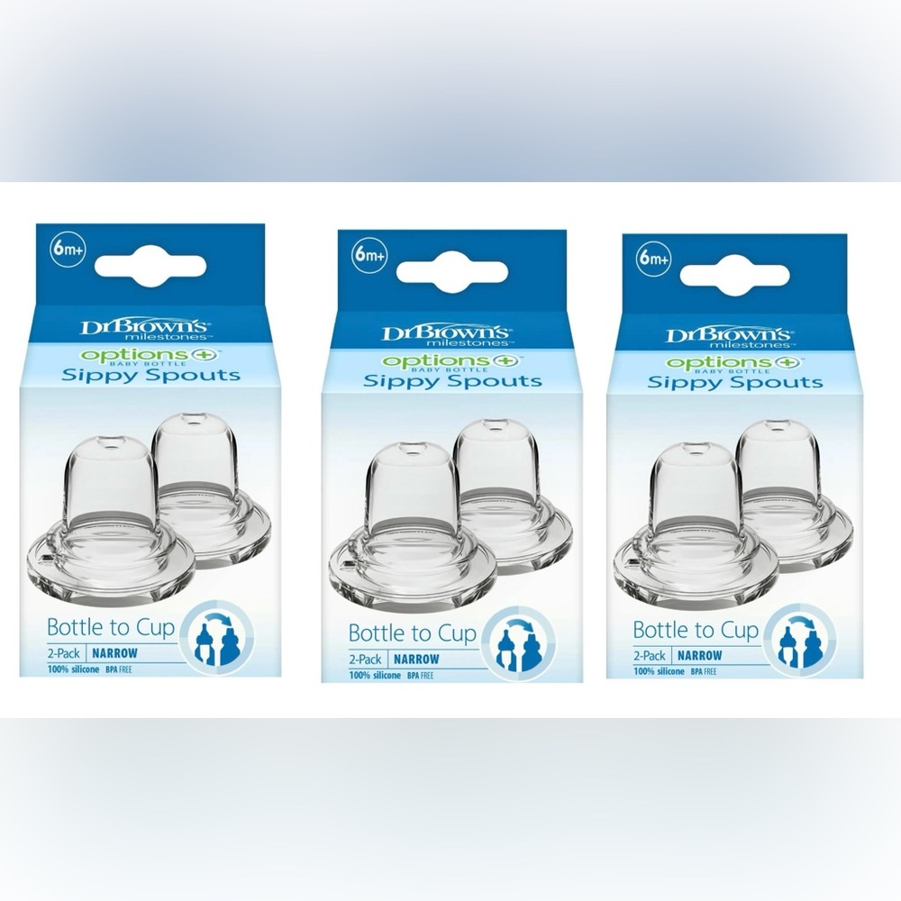 3X Dr. Brown’s Milestones Options+ Sippy Spouts 2 Pack Narrow Bottle to Sippy